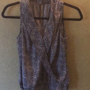 WHBM Black and white patterned top